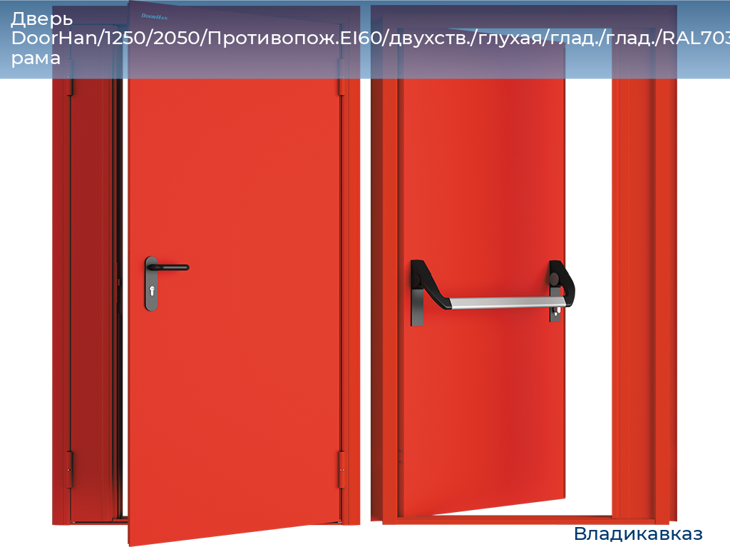 Дверь DoorHan/1250/2050/Противопож.EI60/двухств./глухая/глад./глад./RAL7035/лев./угл. рама, vladikavkaz.doorhan.ru