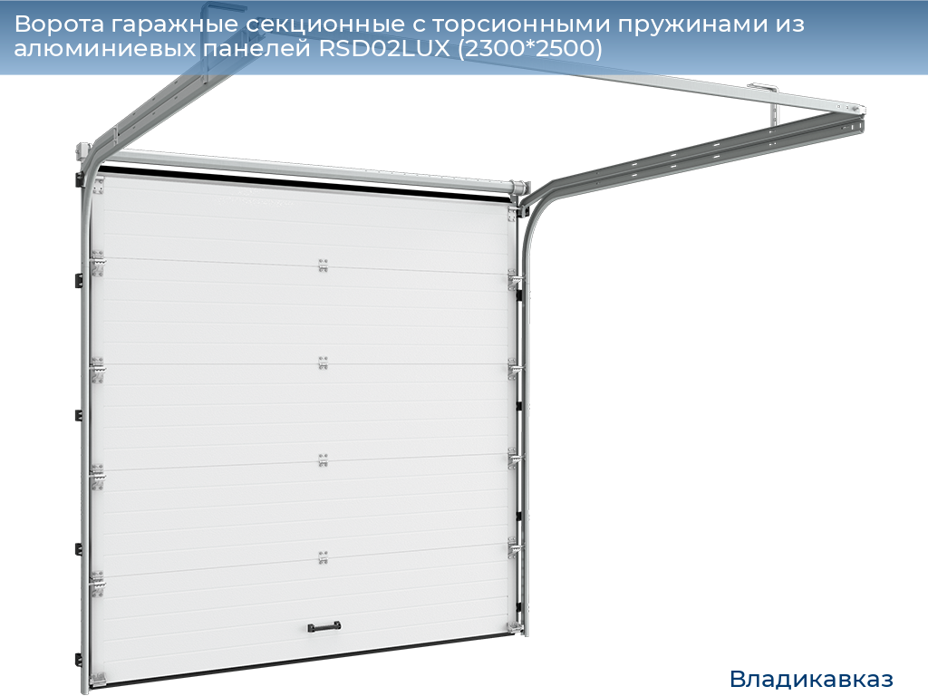 Ворота гаражные секционные с торсионными пружинами из алюминиевых панелей RSD02LUX (2300*2500), vladikavkaz.doorhan.ru