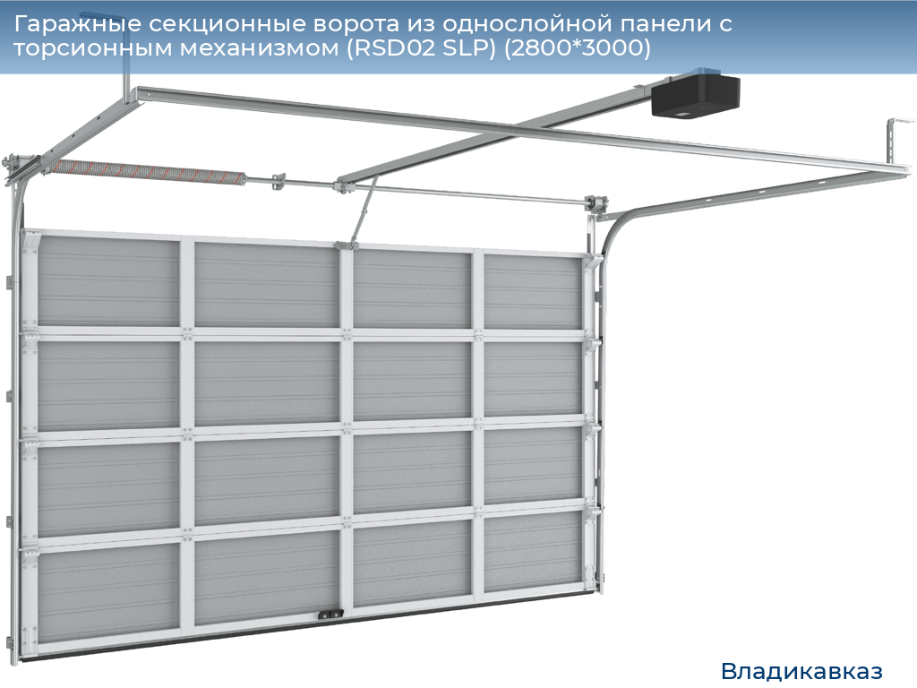 Гаражные секционные ворота из однослойной панели с торсионным механизмом (RSD02 SLP) (2800*3000), vladikavkaz.doorhan.ru