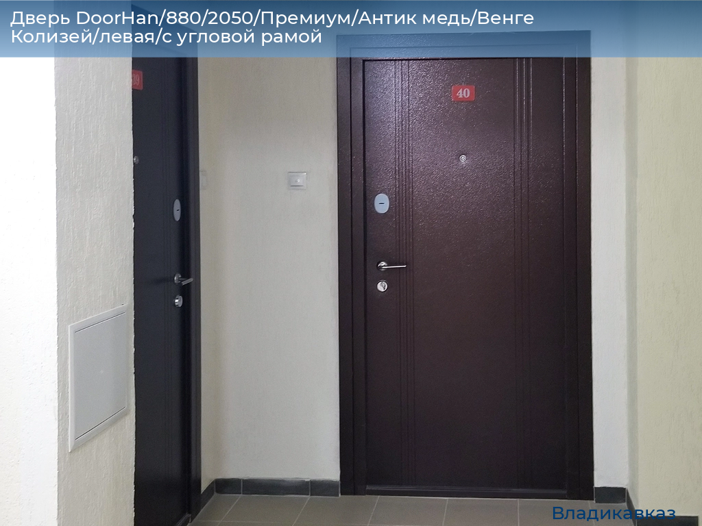 Дверь DoorHan/880/2050/Премиум/Антик медь/Венге Колизей/левая/с угловой рамой, vladikavkaz.doorhan.ru