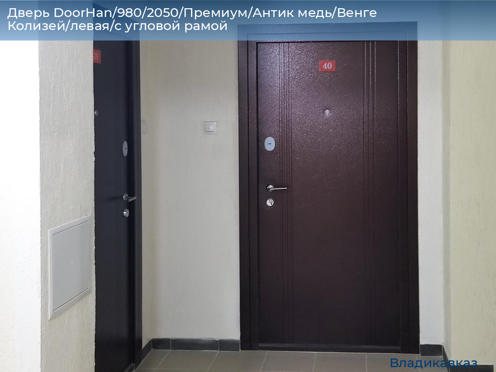 Дверь DoorHan/980/2050/Премиум/Антик медь/Венге Колизей/левая/с угловой рамой, vladikavkaz.doorhan.ru