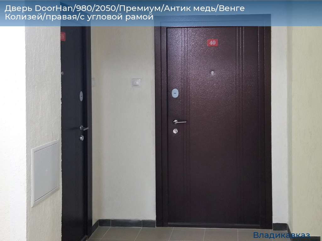 Дверь DoorHan/980/2050/Премиум/Антик медь/Венге Колизей/правая/с угловой рамой, vladikavkaz.doorhan.ru